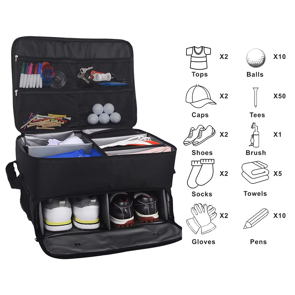 Men'S Accessories Rack - Golf-Kofferraum-Organizer Oxford Schuhfach Wasserdicht Große Kapazität
