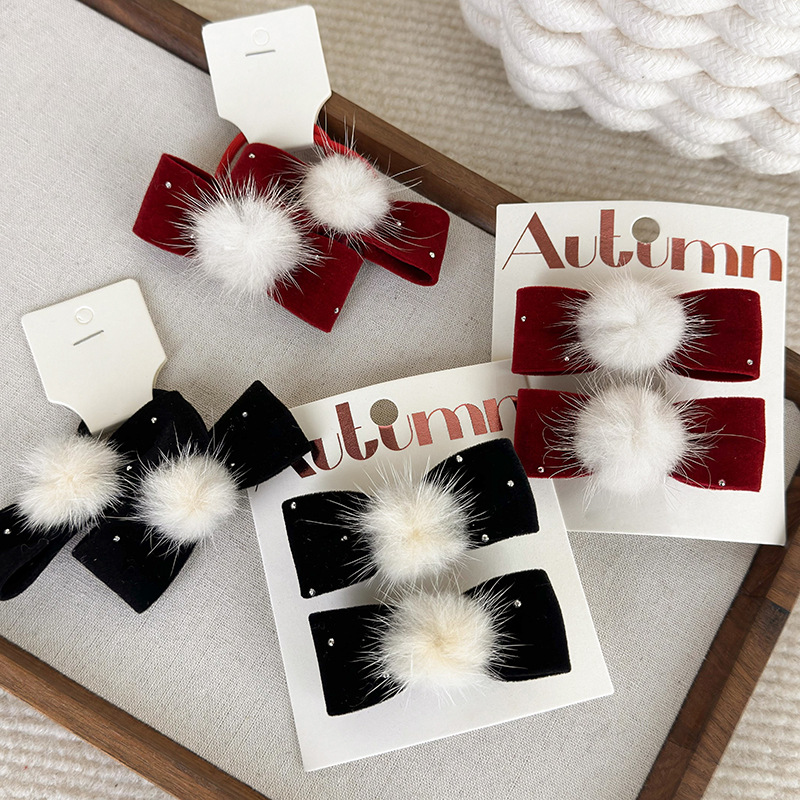 Tie Clip Set - Winter Samt Kopf Seil Haarnadel Set