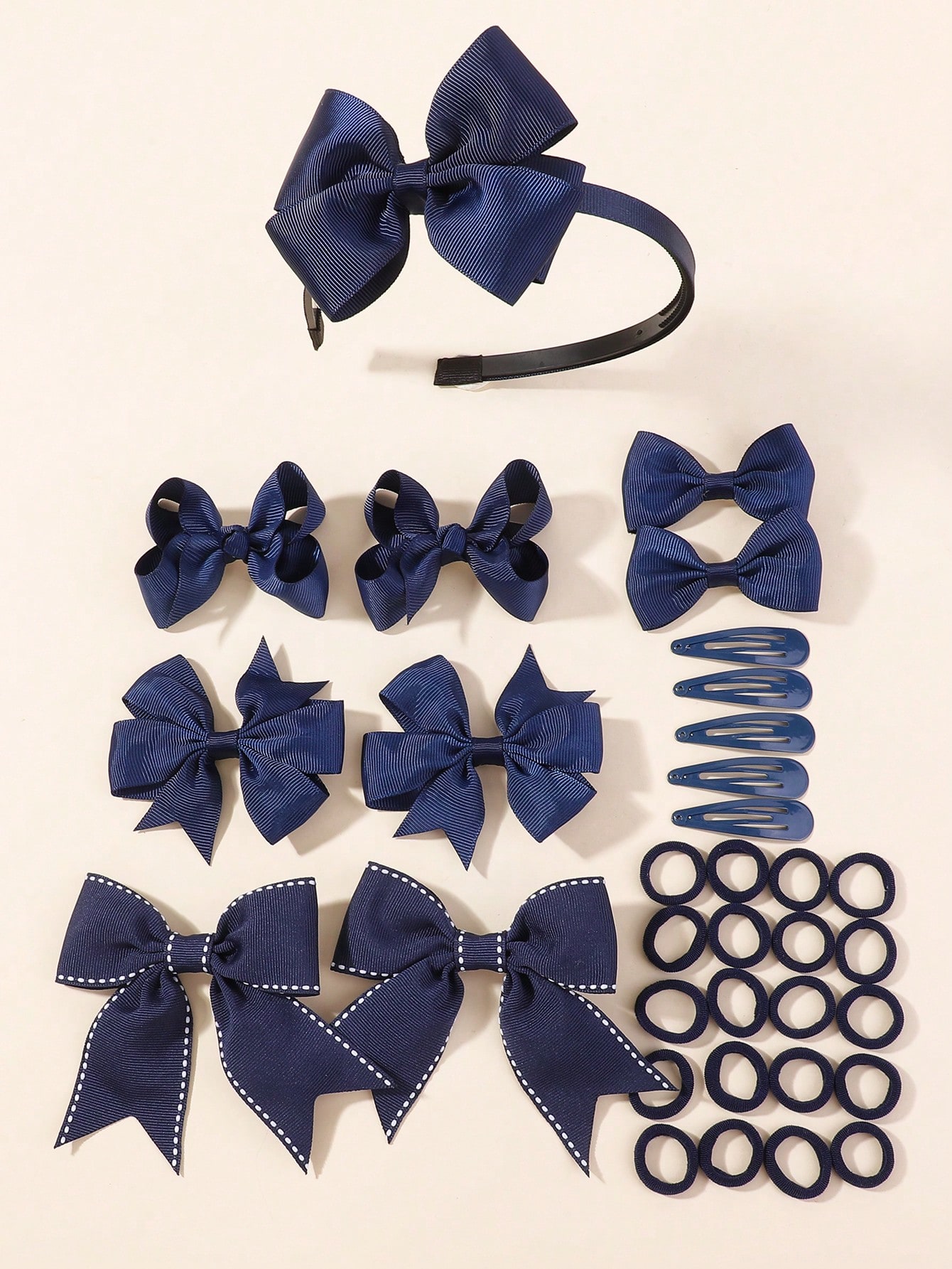 Tie Clip Set - 34-teiliges Set Neue Modische Mehrschichtige Haarbänder