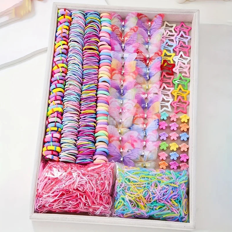 Tie Clip Set - 941-teiliges Set mit niedlichen, bunten Haaraccessoires