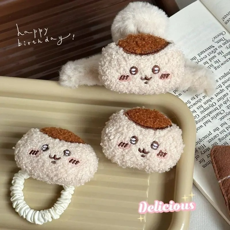 Tie Clip Set - 1/2 Stück Kawaii Kurimanju Plüsch-Haaraccessoires Niedliche
