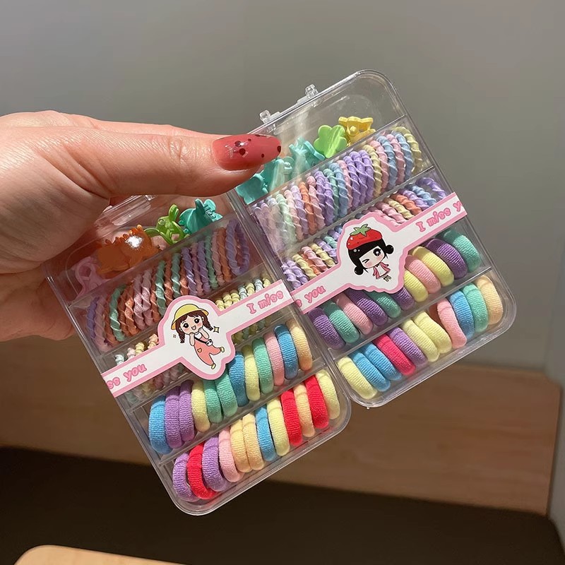 Tie Clip Set - 1 set Kinder bunte elastische haargummi