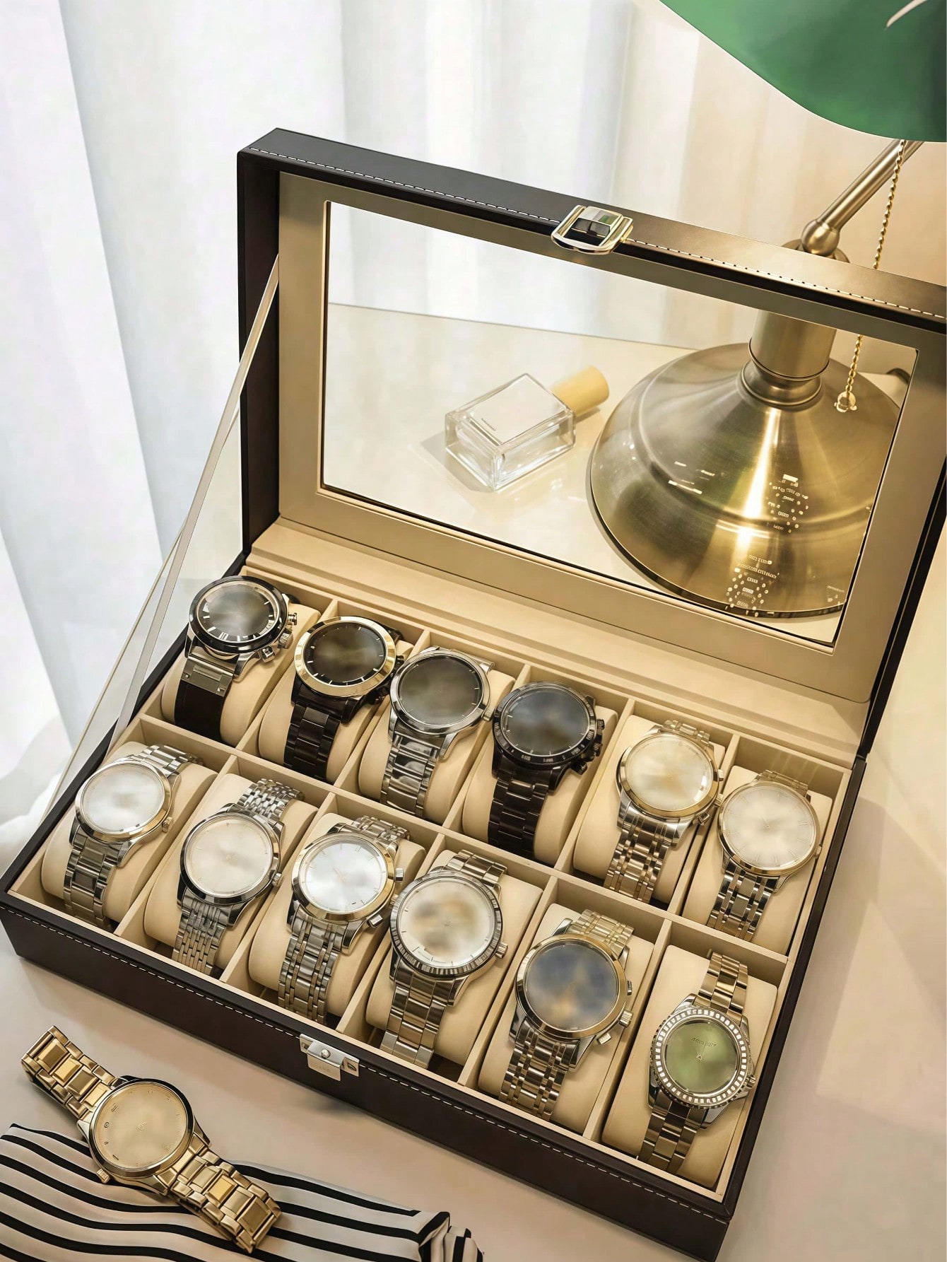 Leder-Uhrenbox mit Schloss, Gr – Men'S Accessories Rack Bewertung und Preis