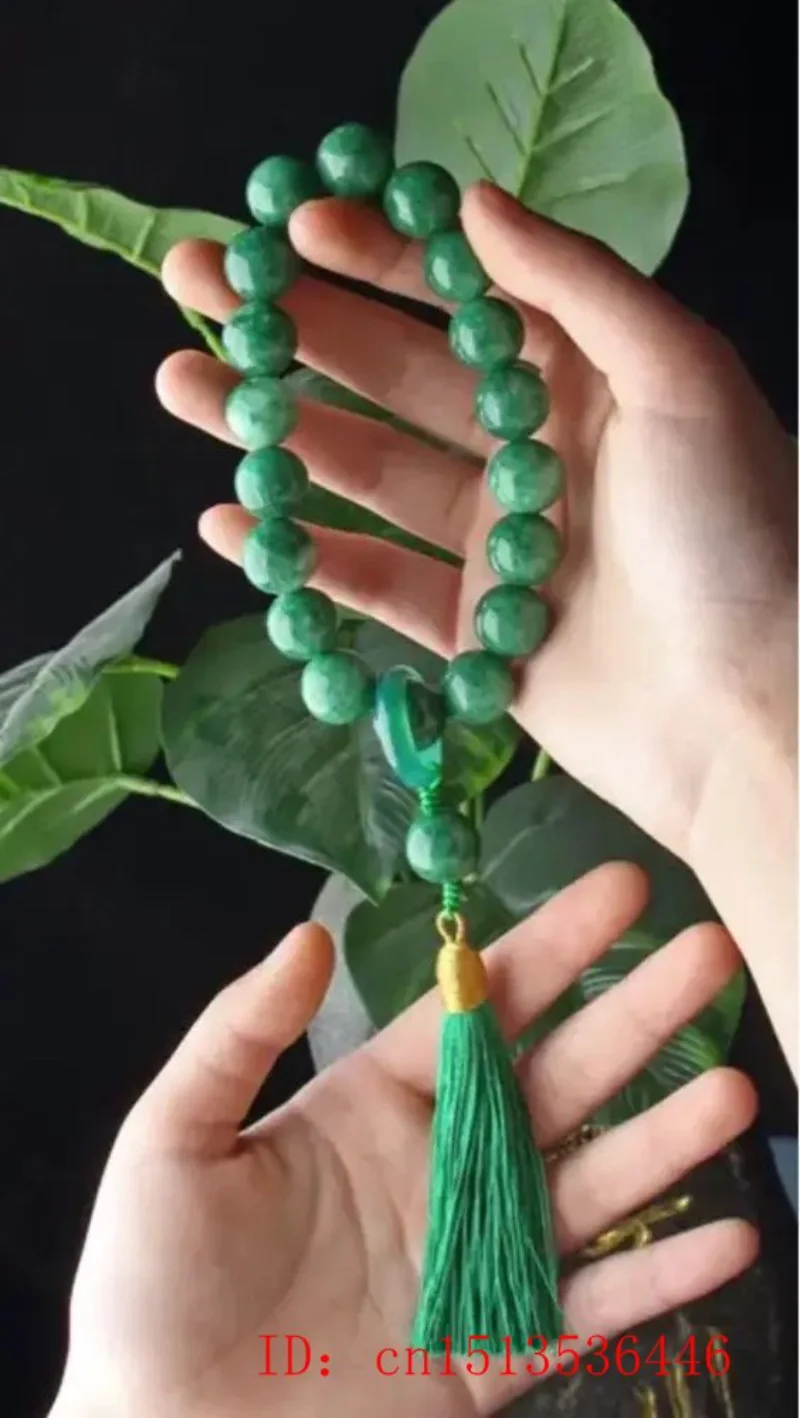 Grüner Jade stein 12mm Perlen  – Bracelet Beaded Men Bewertung und Preis